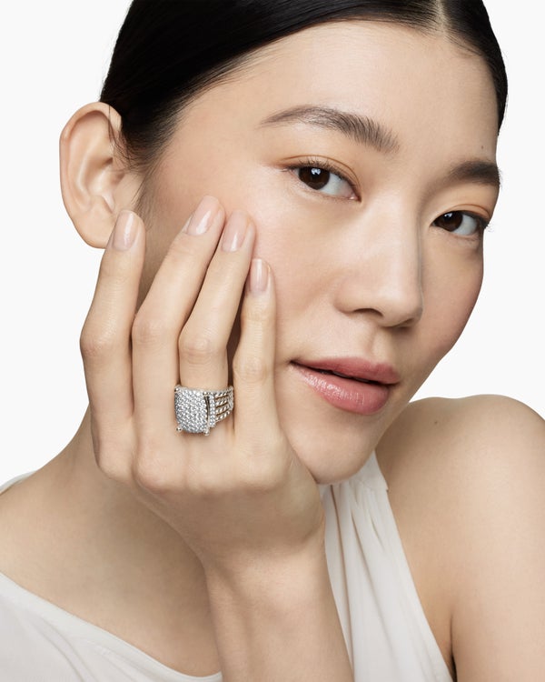 Wheaton Ring in Sterling Silver with Diamonds, 16.7mm