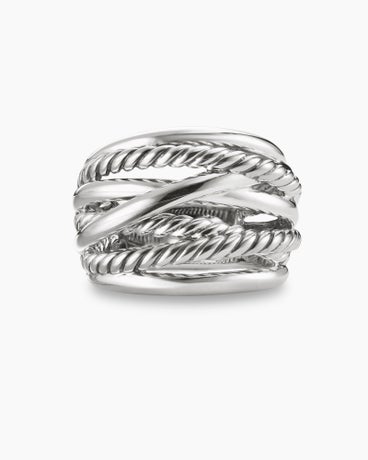 Crossover Ring in Sterling Silver, 17mm