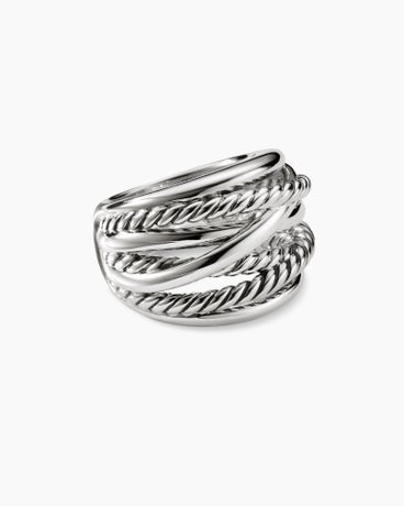 Crossover Ring in Sterling Silver, 17mm