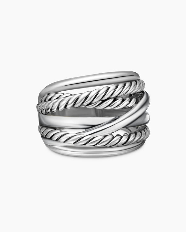Crossover Ring in Sterling Silver, 17mm