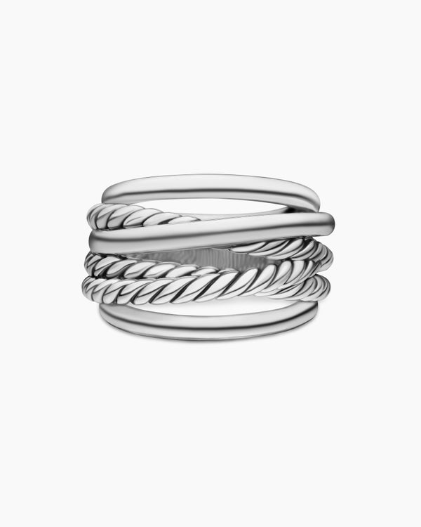 Crossover Ring in Sterling Silver, 14.7mm