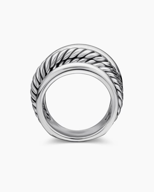 Bague Crossover en argent massif, 14,7 mm femme