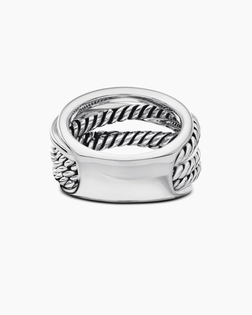 Womens Crossover Ring in Sterling Silver, 14.7mm