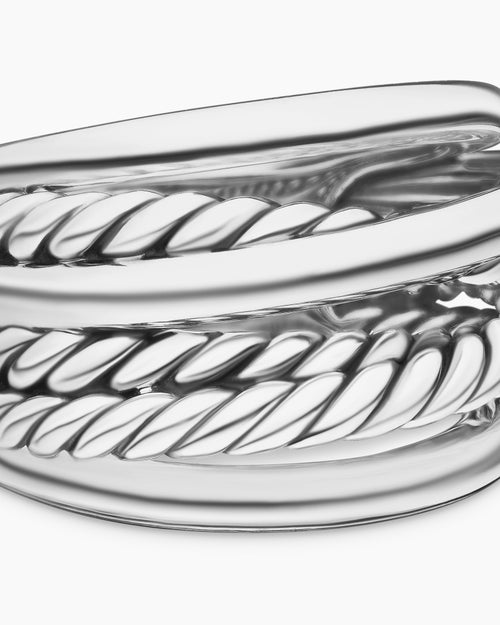 Bague Crossover en argent massif, 14,7 mm femme