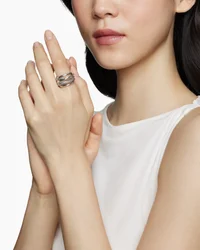 Crossover Ring in Sterling Silver, 14.7mm