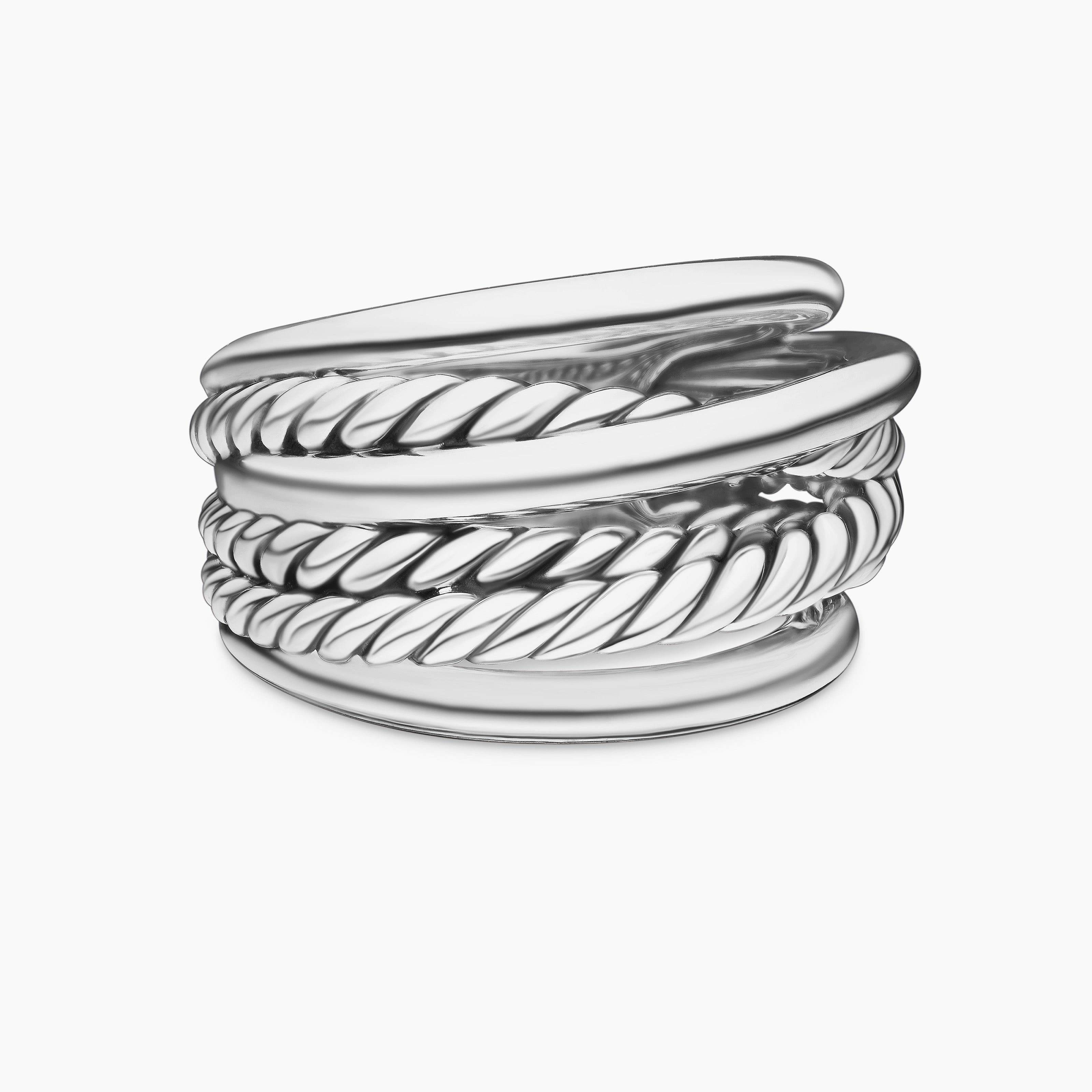 Womens Crossover Ring in Sterling Silver, 14.7mm