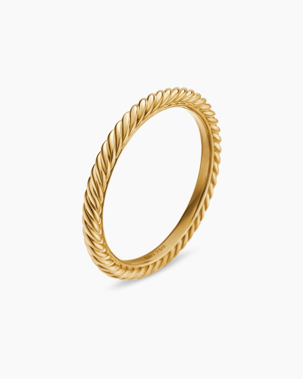 Womens Cable Collectibles Stack Ring in 18ct Yellow Gold, 2mm