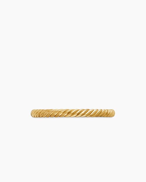 Womens Cable Collectibles Stack Ring in 18K Yellow Gold, 2mm