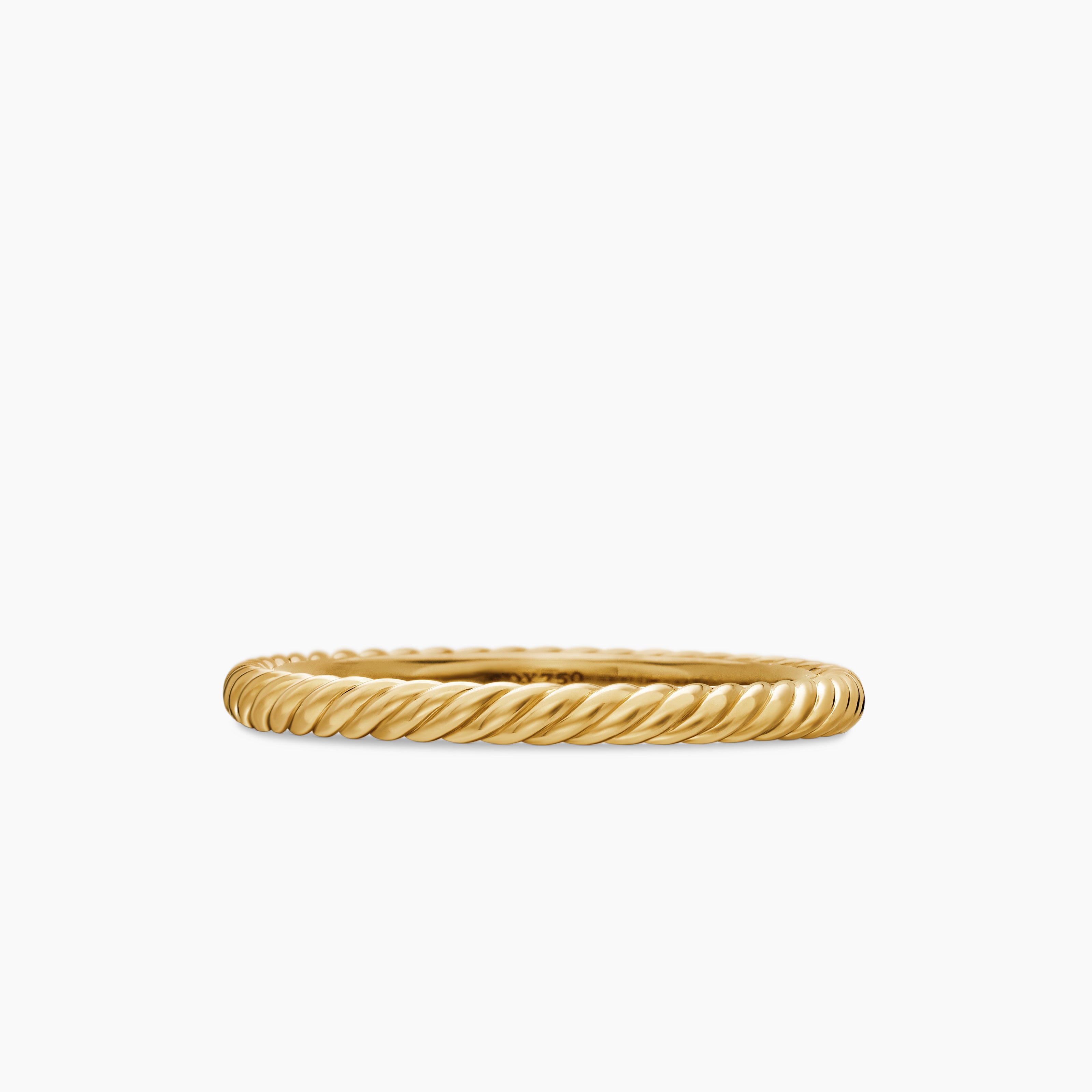 Womens Cable Collectibles Stack Ring in 18K Yellow Gold, 2mm