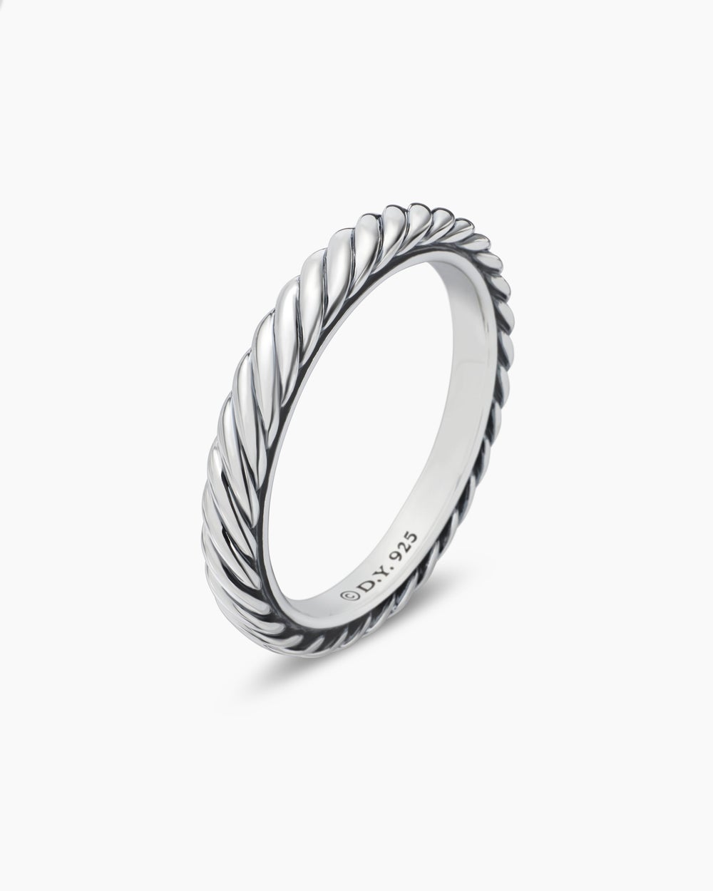 Womens Cable Collectibles Stack Ring in Sterling Silver, 3mm