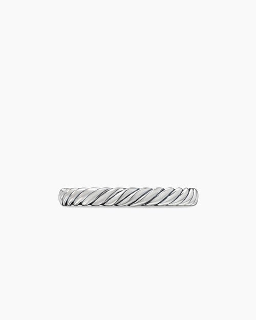 Womens Cable Collectibles Stack Ring in Sterling Silver, 3mm