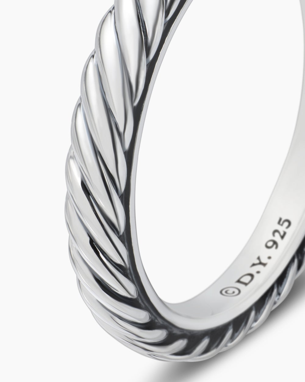 Womens Cable Collectibles Stack Ring in Sterling Silver, 3mm