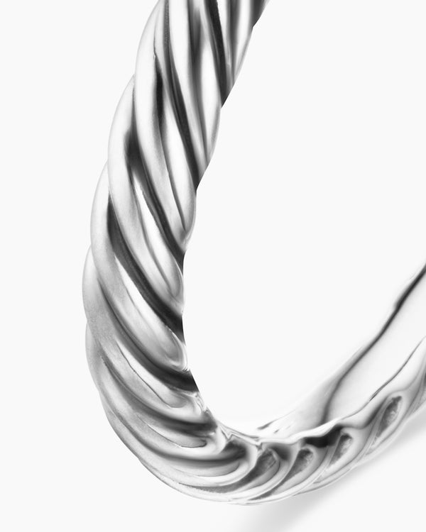 Cable Collectibles® Heart Stack Ring in Sterling Silver with Pavé Diamonds, 6.2mm