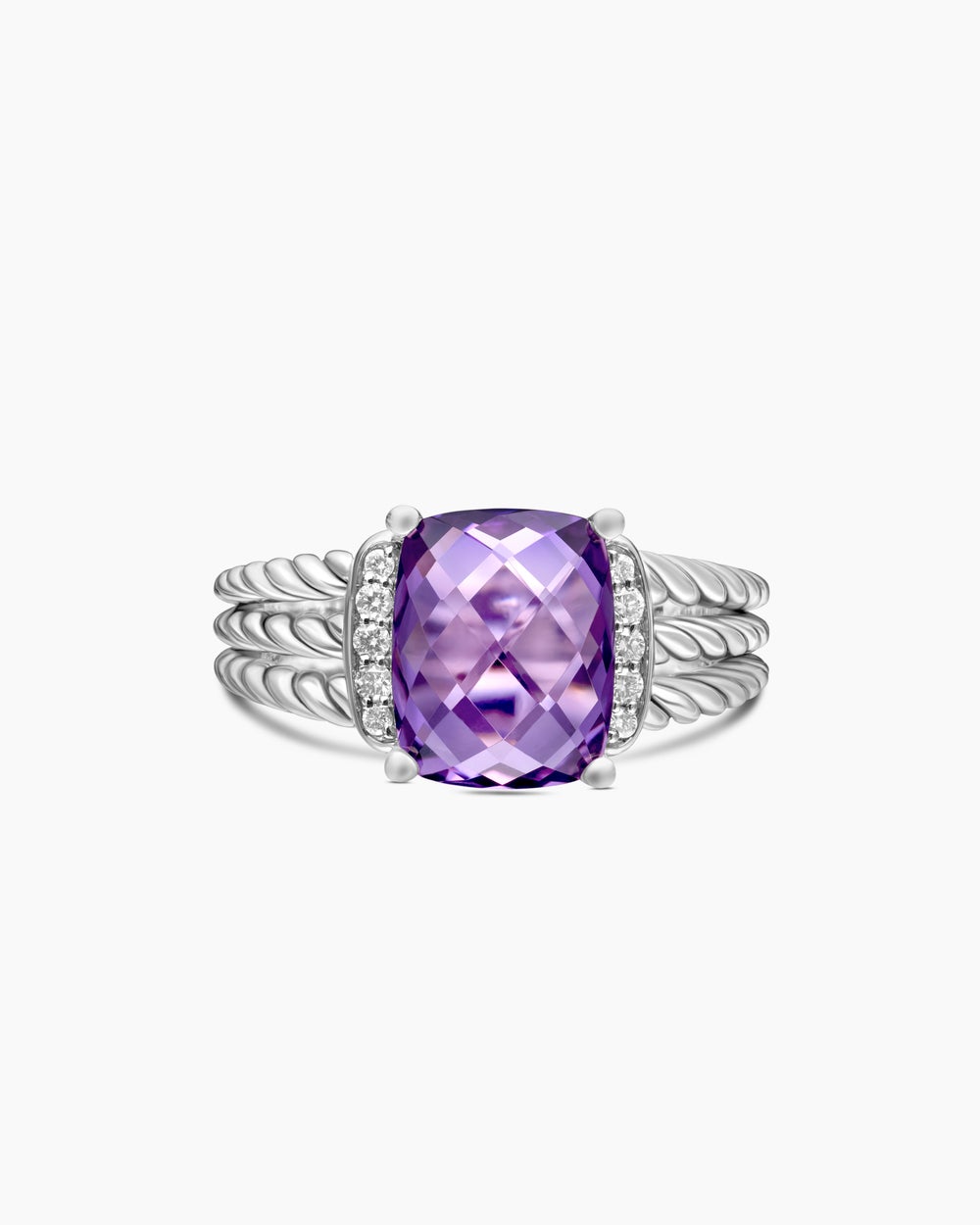 Bague Wheaton de petite taille en argent sterling avec diamants, 10 mm pour femmes