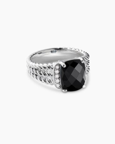 Petite Wheaton Ring with Diamonds, 10mm