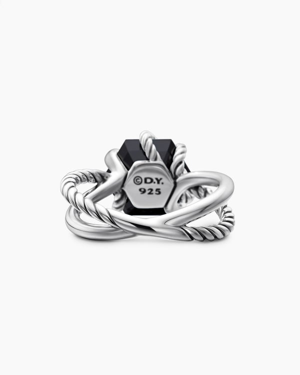 Bague enveloppante torsadée Cable Wrap en argent sterling avec diamants, 11 mm