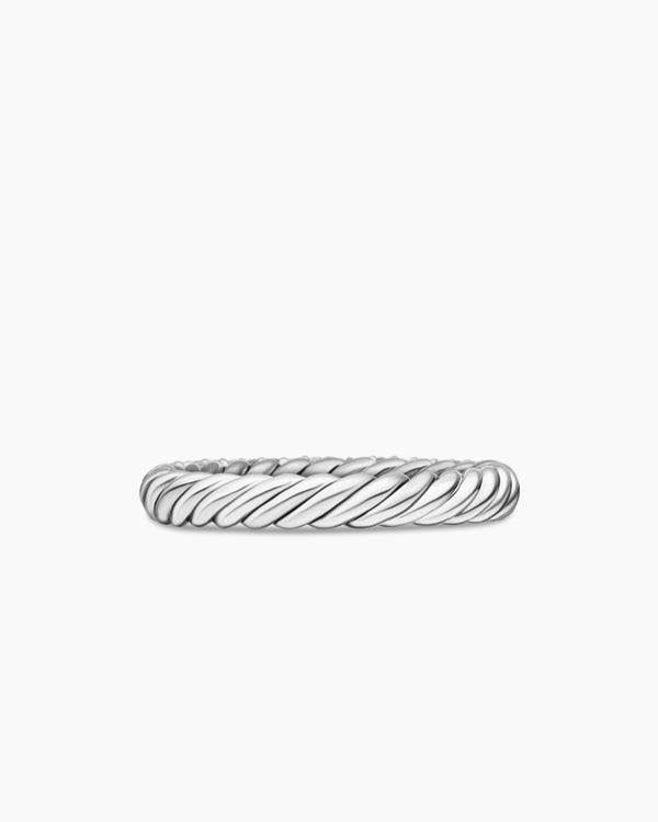 Petite Pavé Stack Ring in Sterling Silver, 3mm