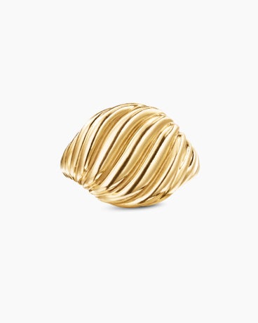 Sculpted Cable Pinky Ring in 18K Yellow Gold, 13mm