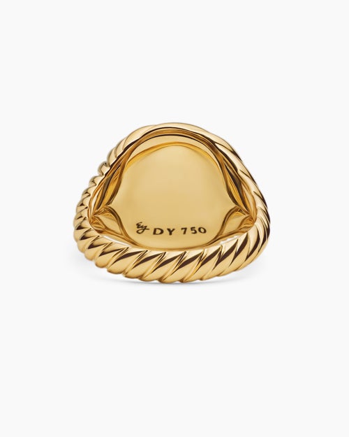 Womens Sculpted Cable Pinky Ring in 18K Yellow Gold, 13mm