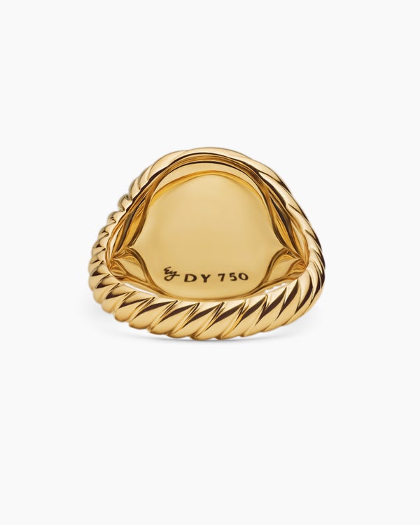 Chevalière torsade sculptée en or jaune 18 carats, 13 mm