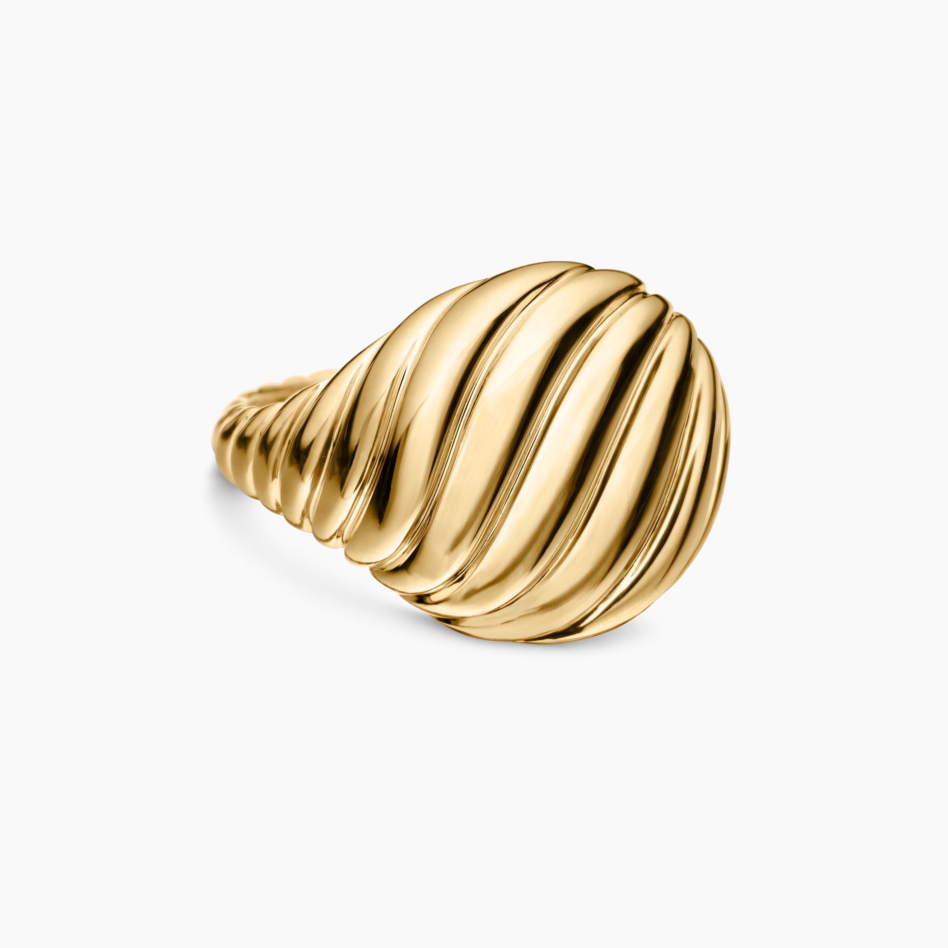 Bague pour auriculaire Sculpted Cable en or jaune 18 carats, 13 mm femmes 