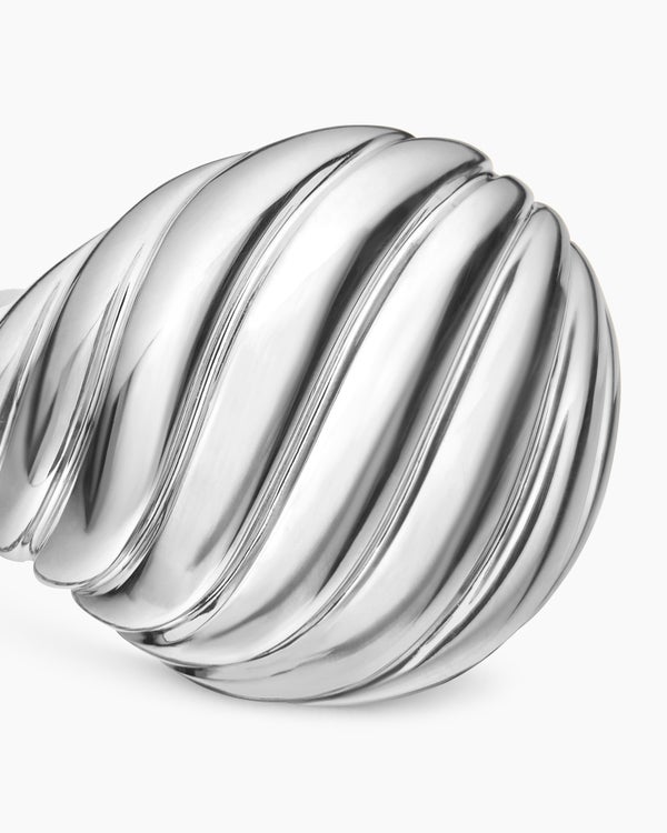 Sculpted Cable Pinky Ring in Sterling Silver, 13mm