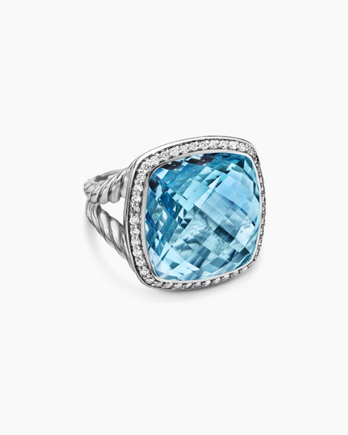 Womens Albion Ring in Sterling Silver with Diamonds, 17mm