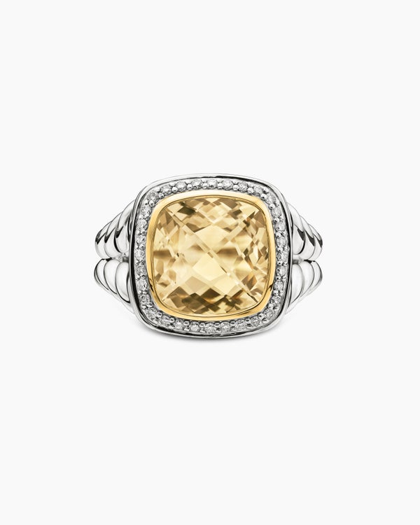 Albion Ring in Sterling Silver with 18K Yellow Gold and Diamonds, 11mm