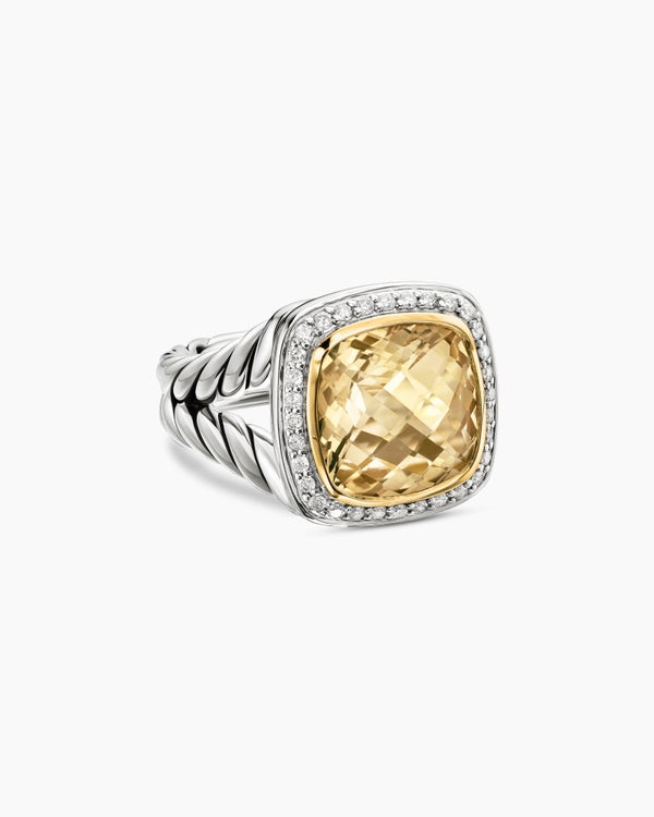 Albion Ring in Sterling Silver with 18K Yellow Gold and Diamonds, 11mm