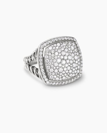 Albion® Ring in Sterling Silver with Pavé Diamonds, 17mm