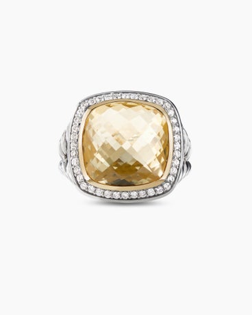 Albion Ring in Sterling Silver with 18K Yellow Gold and Diamonds, 14mm