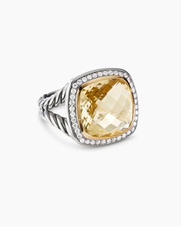 Albion Ring in Sterling Silver with 18K Yellow Gold and Diamonds, 14mm