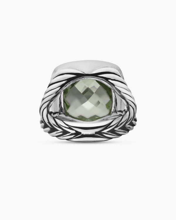 Albion® Ring in Sterling Silver with Prasiolite and Diamonds, 14mm