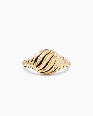 Sculpted Cable Pinky Ring in 18K Yellow Gold, 9.7mm