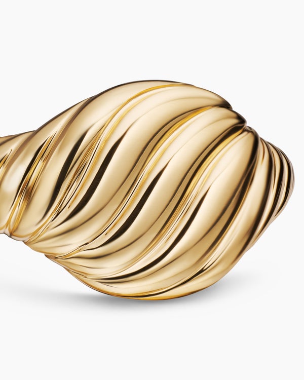 Sculpted Cable Pinky Ring in 18K Yellow Gold, 10mm