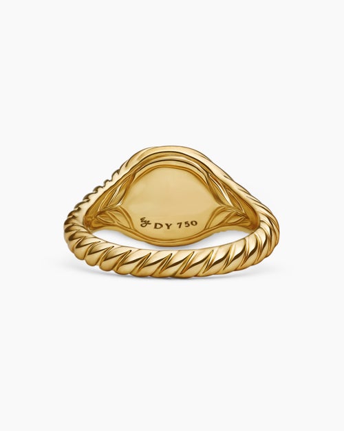 Womens Sculpted Cable Pinky Ring in 18K Yellow Gold, 10mm