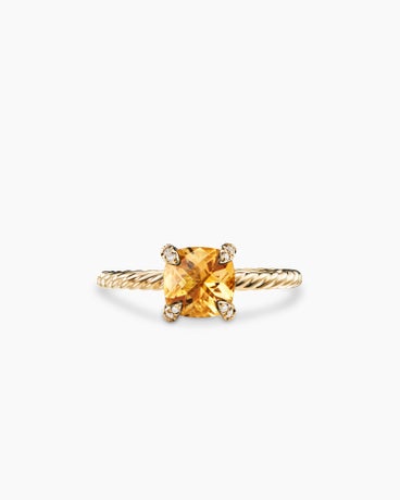 Chatelaine Ring in 18K Yellow Gold with Diamonds, 7mm