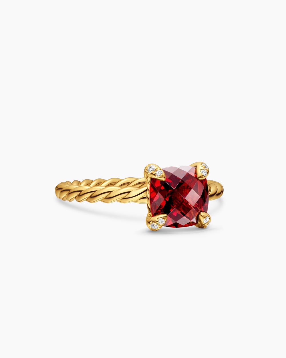 Womens Chatelaine Ring in 18ct Yellow Gold with Diamonds, 7mm