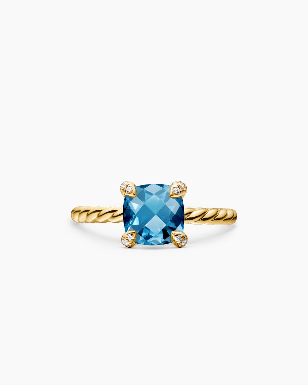 Womens Chatelaine Ring in 18ct Yellow Gold with Diamonds, 7mm