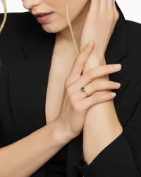 Chatelaine® Ring in 18K Yellow Gold with Hampton Blue Topaz and Diamonds, 7mm