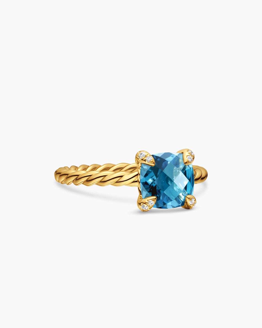Womens Chatelaine Ring in 18ct Yellow Gold with Diamonds, 7mm
