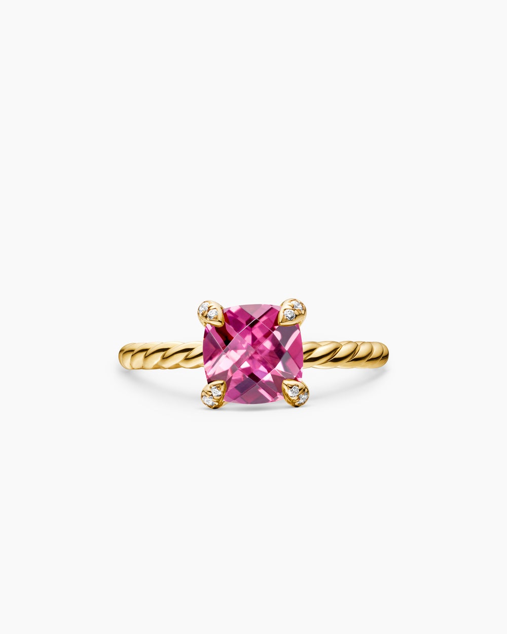 Womens Chatelaine Ring in 18ct Yellow Gold with Diamonds, 7mm