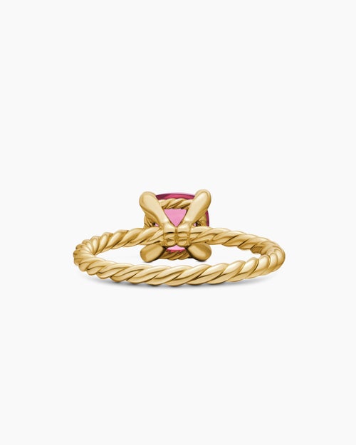 Womens Chatelaine® Ring in 18K Yellow Gold with Pink Tourmaline and Diamonds, 7mm