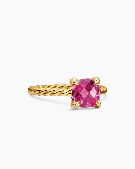 Chatelaine Ring in 18K Yellow Gold with Diamonds, 7mm