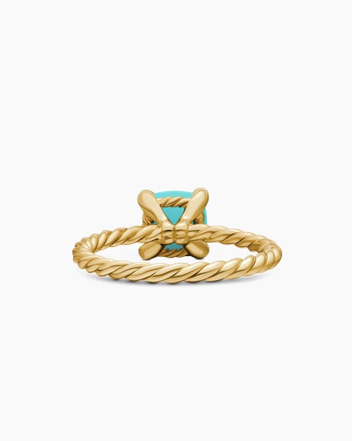 Womens Chatelaine® Ring in 18K Yellow Gold with Turquoise and Diamonds, 7mm