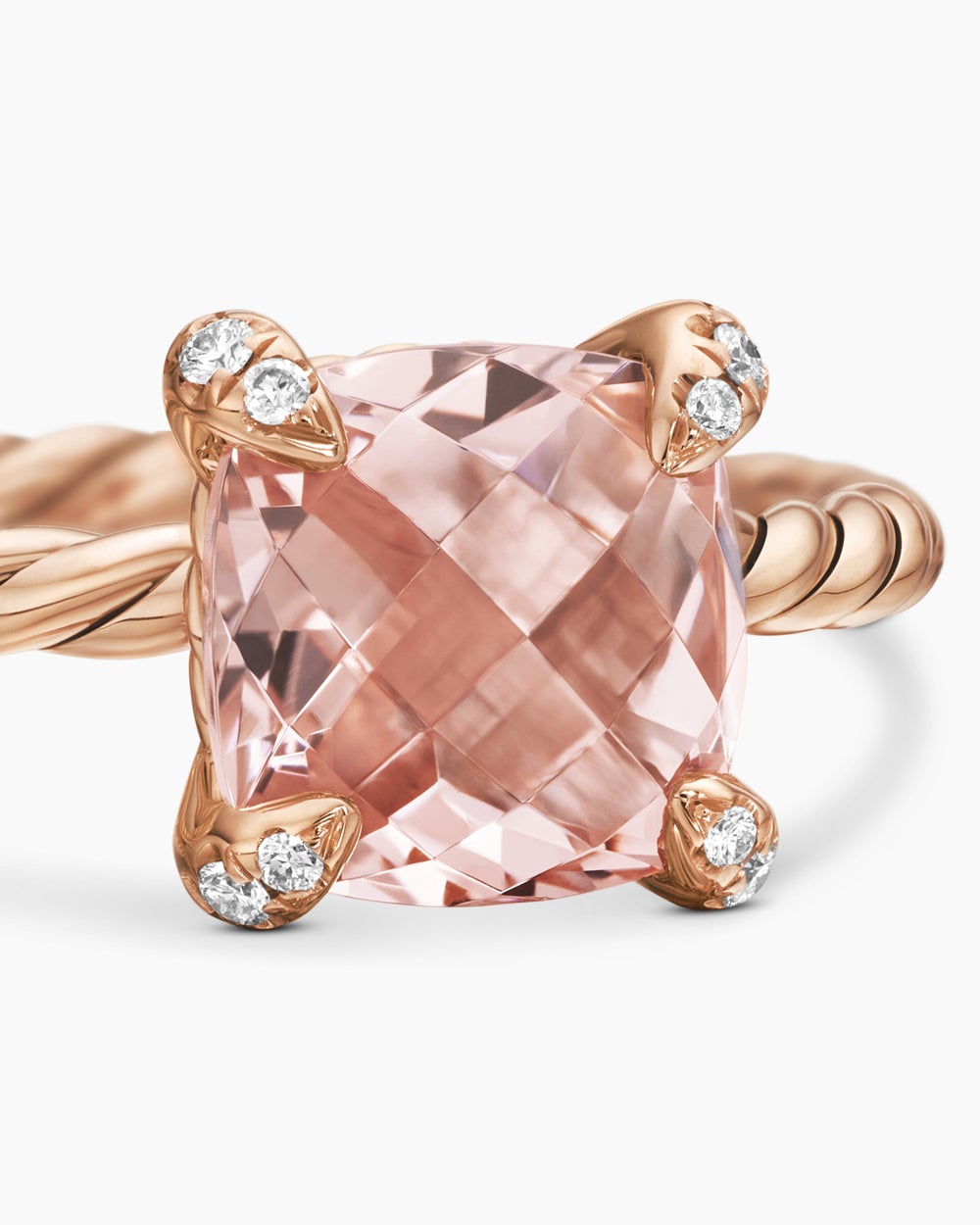 Womens Chatelaine Ring in 18ct Rose Gold with Diamonds, 7mm