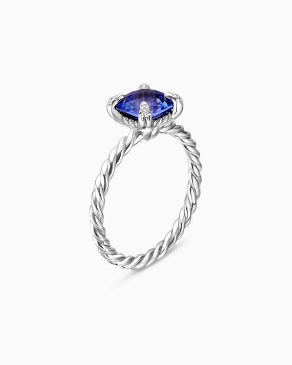 Chatelaine Ring in 18K White Gold with Diamonds, 7mm