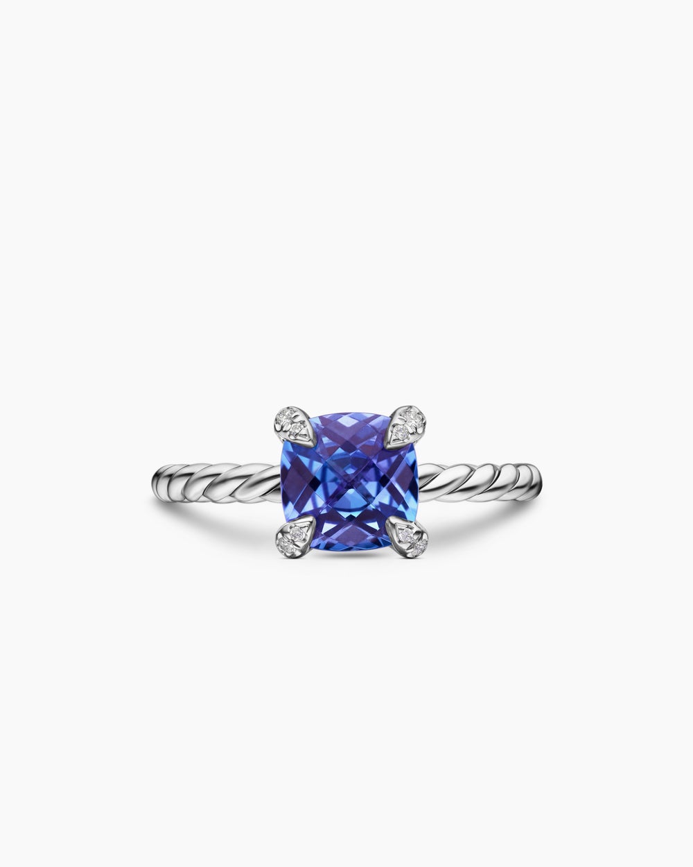 Womens Chatelaine® Ring in 18ct White Gold with Tanzanite and Diamonds, 7mm