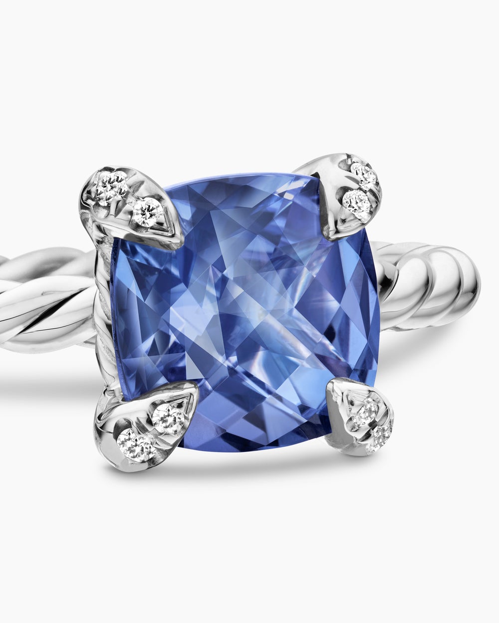 Womens Chatelaine® Ring in 18ct White Gold with Tanzanite and Diamonds, 7mm