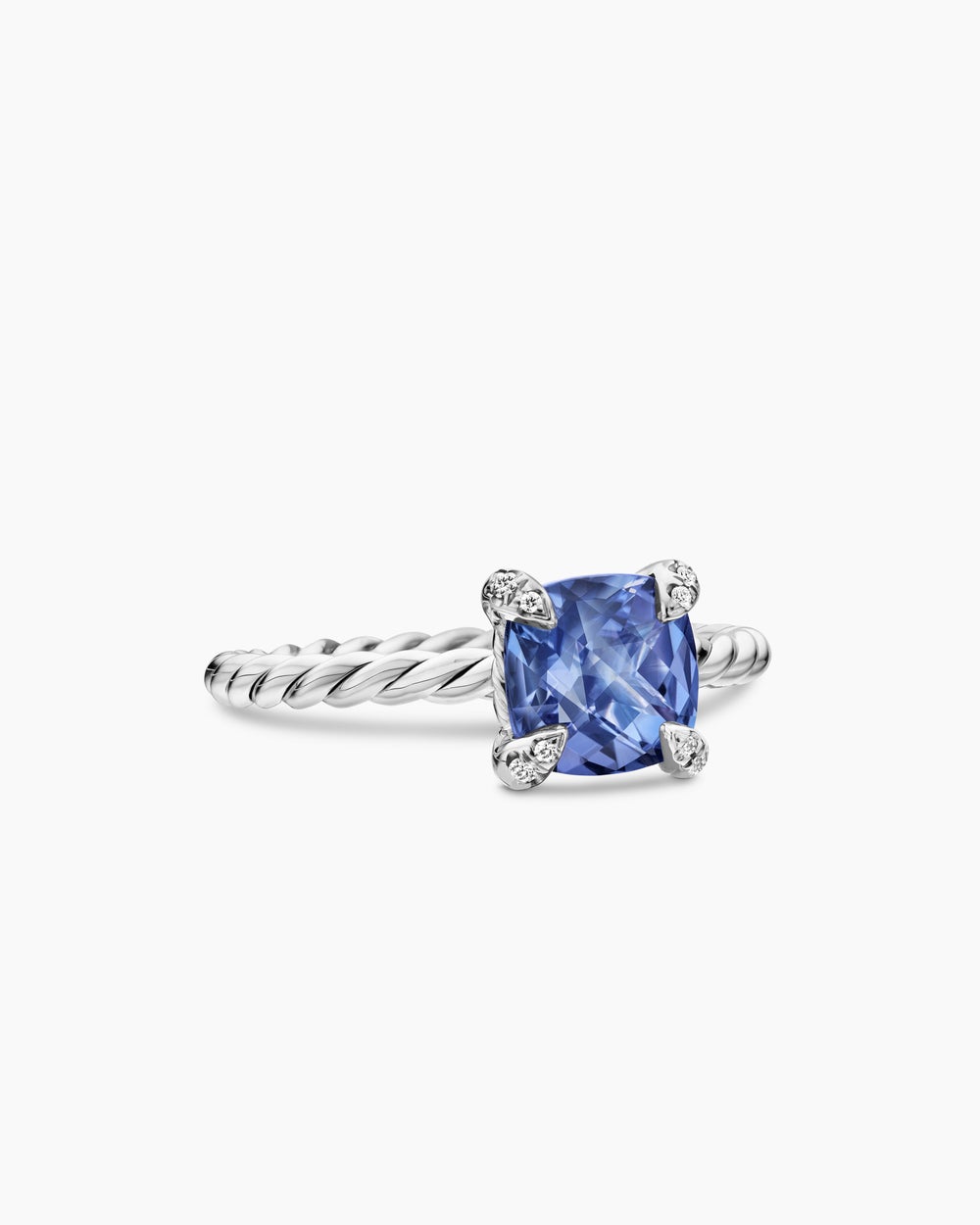 Womens Chatelaine® Ring in 18ct White Gold with Tanzanite and Diamonds, 7mm
